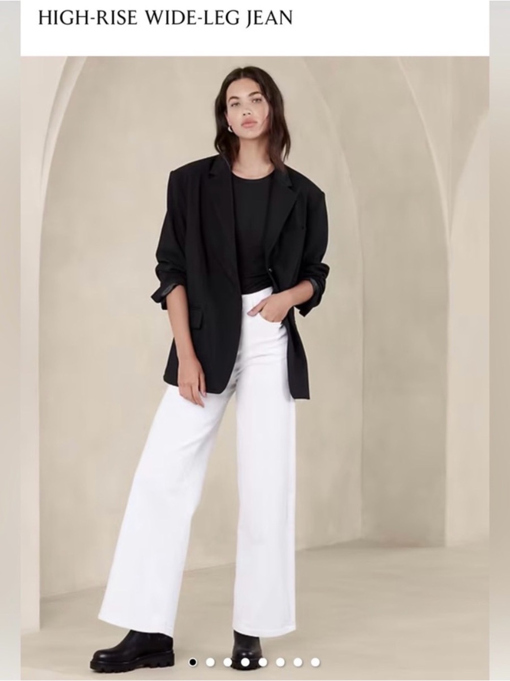 Banana Republic High-Rise Wide-Leg Jeans in Pure White 6P/28P